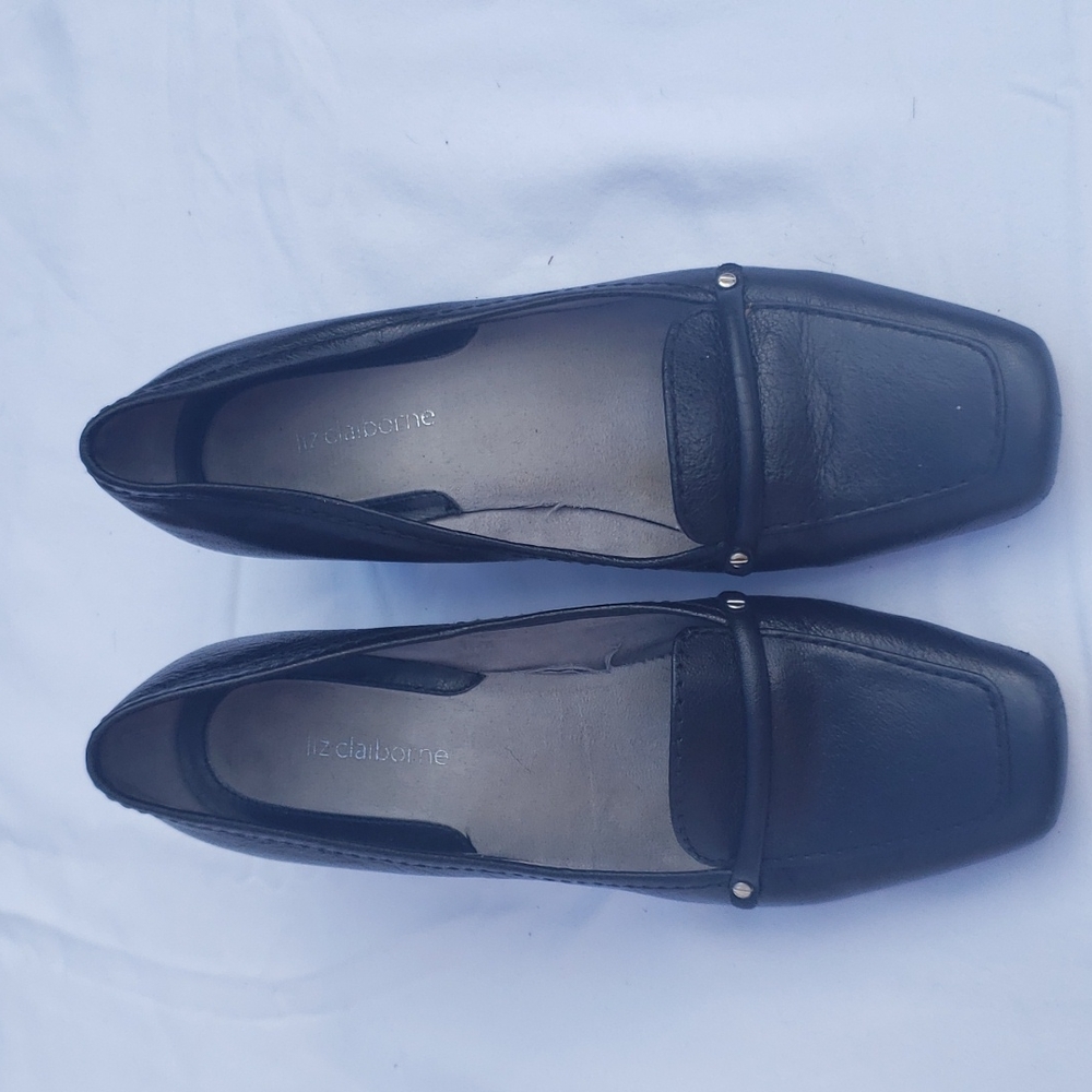 Liz Claiborne, size 8m, Whitley, black leather heels